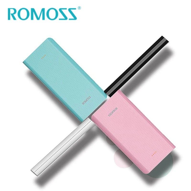 

Original ROMOSS 10000mAh Power Bank Sense 10 Powerbank External Battery Pack 2 USB 2.1A Quick Charge for Samsung iPhone Huawei