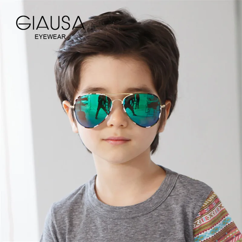 Солнцезащитные очки es, детские солнцезащитные очки es, подарок для мальчика девочки, камуфляжная металлическая рамка и зеркальные линзы, UV400, маленький тренд, детское стекло высокого качества
