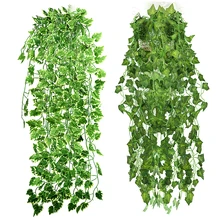 

Popular Home Decor Green Plant Ivy Leaf Artificial Flower Plastic Garland Vine VBC71 P56