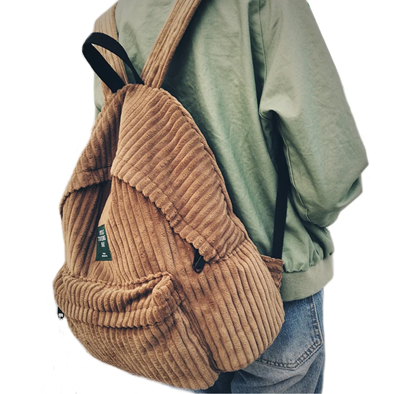

Fashion Backpack schoolbag women school backpack bags corduroy backpack teenage backpacks for girls feminine bagpack 440