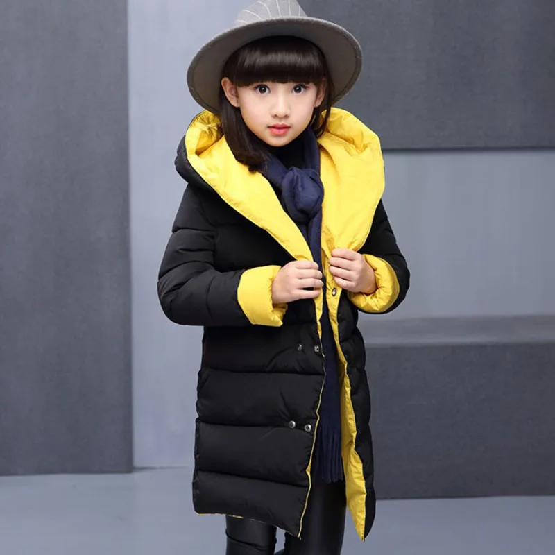 Для девочек стеганая куртка новая зимняя модная детская верхняя одежда с хлопковой подкладкой утепленные пальто для девочек 4681012 13 лет - Цвет: Цвет: желтый