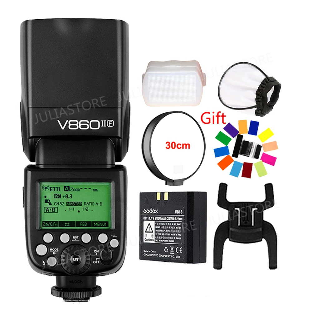 

Godox V860II-F X1T-F 2.4G HSS TTL 1/8000s GN60 Flash Speedlite for Fuji Fujifilm X-Pro2 X-T20 X-T10 X-T2 X-T1 X-E2 X-E1 X-A3