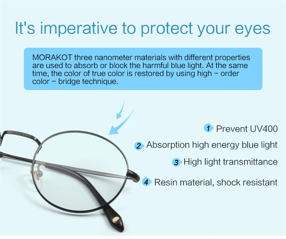 MORAKOT, мужские очки из чистого титана, оправа, анти-синий луч, близорукость, оптические очки, ультра-светильник, круглая оправа, очки унисекс, F008288