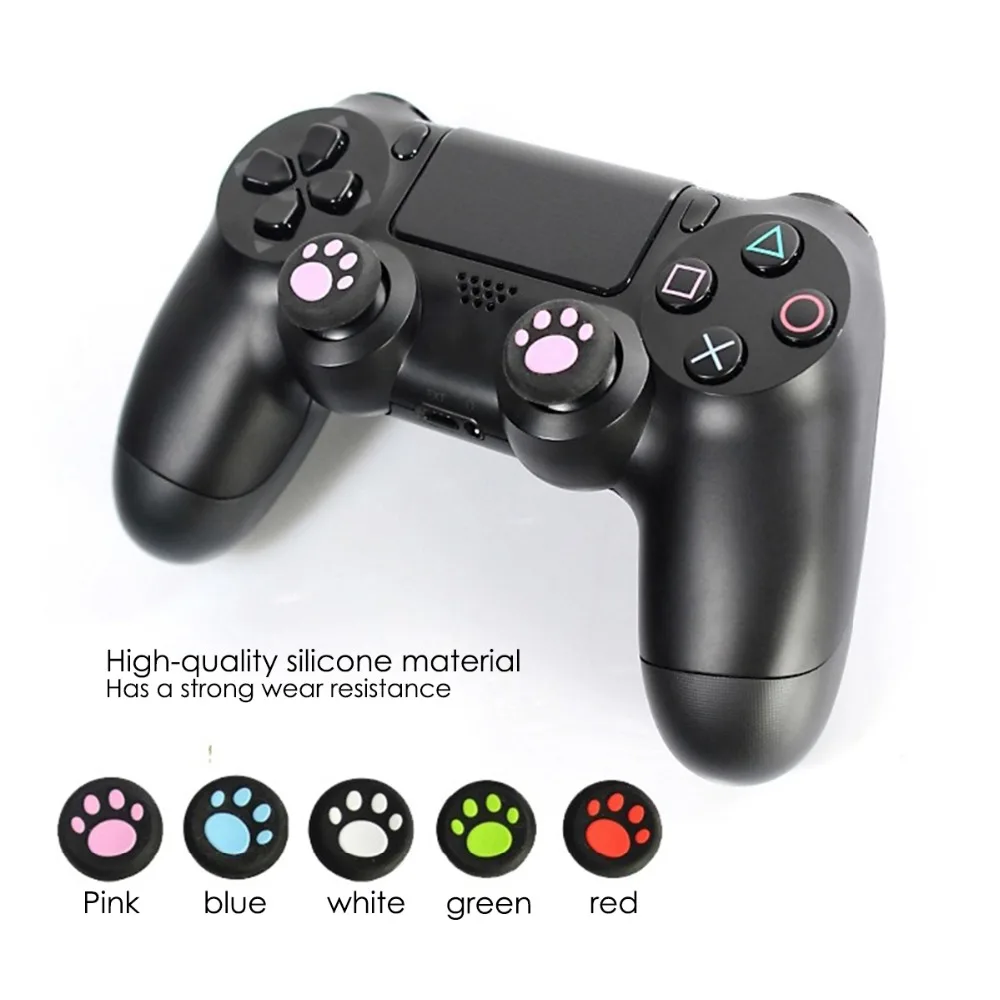 2pcs Durable Silicone Non-slip Cat Paw Thumb Stick Grips Cover for PS4 PS3 XBOX ONE 360 Controller Thumbstick Joystick Caps |