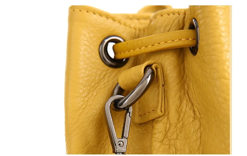 Moda Mini Balde Saco Macio do Couro