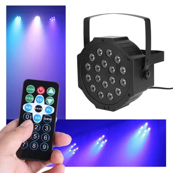 

Professional LED Stage Lights 18 RGB PAR LED DMX Stage Lighting Effect DMX512 Master-Slave Led Flat for DJ Disco Party KTV