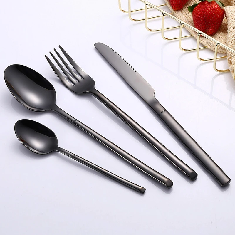 Buy 16 Pcs Luxury Black Cutlery Dinner Set 18/8