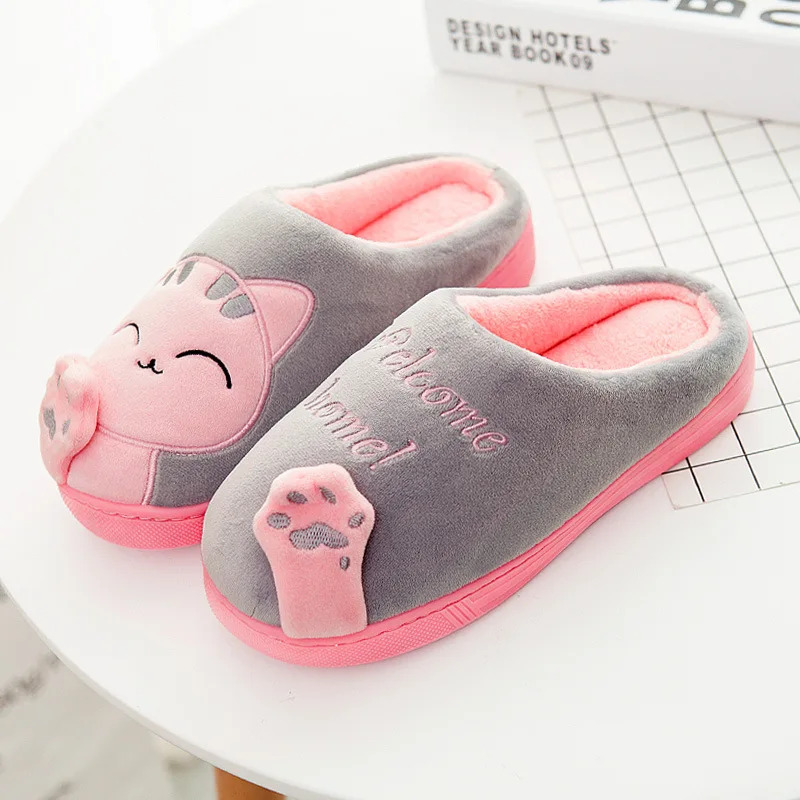 

DAFENP Winter Home Slippers Cartoon Cat Shoes zapatos de mujer Winter Warm Slippers Indoor Lovers Couples Women Shoes woman