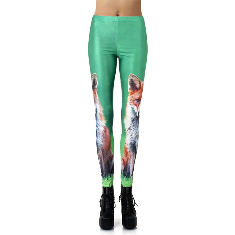 Buy Funny Fox Print Leggings Women Harajuku Fitness