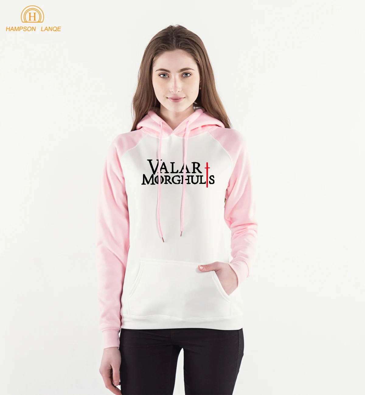 

HAMPSON LANQE Game of Thrones Valar Morghulis Arya Stark Brand Hoodies Women 2019 Raglan Sweatshirts Winter Fleece Tracksuit