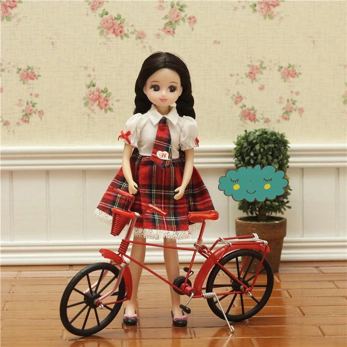 

Fortune Days Blyth doll Cute and flexib Red bicycle Decoration hand make collection the Factory Blyth