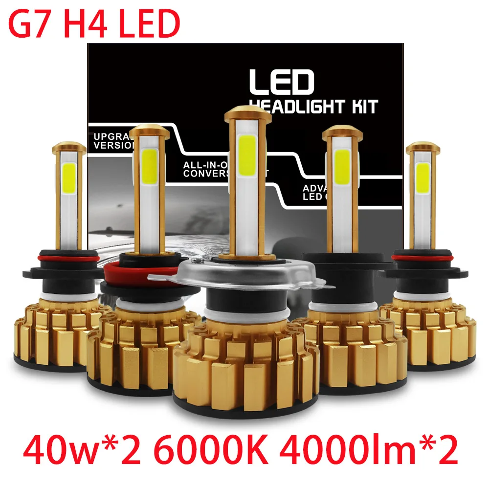 

G7 360 H7 H11 H4 4-sided illumination 9005 9006 Auto Car Headlight Bulbs Bullet Head Laser Super Bright LED Car Light 8000LM