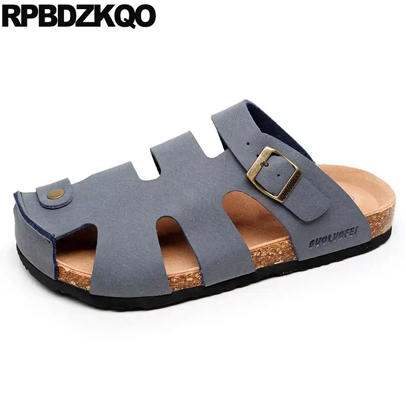 mens closed toe slide sandals