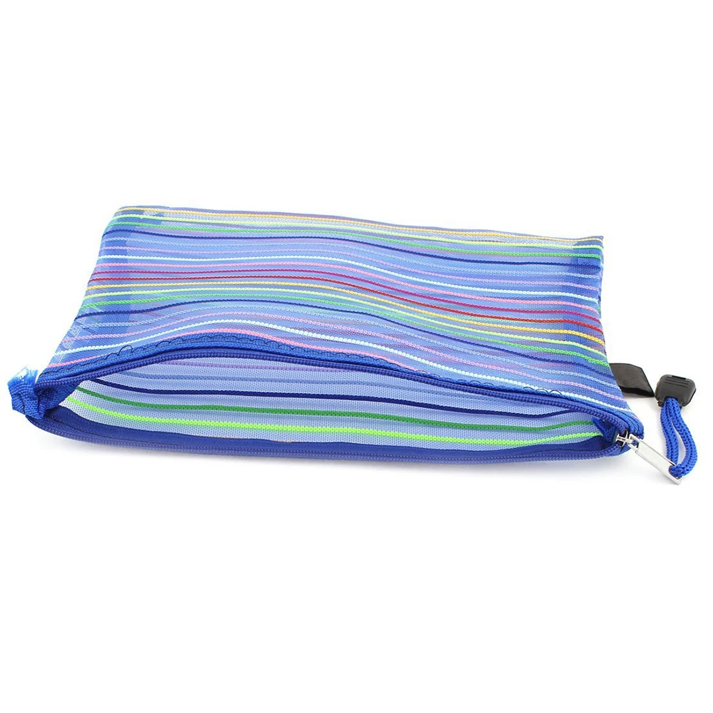 

Plastic A5 Document Zip Up Mesh File Storage Bag 22x18cm 12 pcs Multicolor