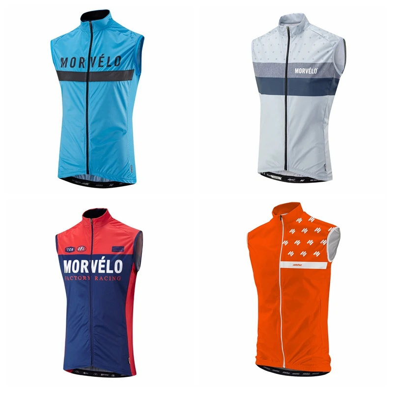 

2019 MORVELO pro team cycling bike vest windproof superlight cycling Gilet mesh fabric at back Ropa Ciclismo road mtb vest