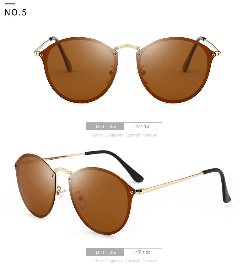 Samjune, модный тренд 3574, блестящие круглые стильные солнцезащитные очки, Ретро стиль, фирменный дизайн, цветные зеркальные солнцезащитные очки для женщин, Oculos De Sol - Цвет линз: C5