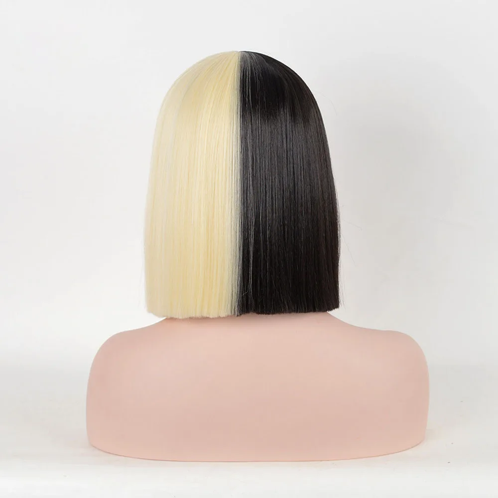 Получерные короткие прямые плоские челки Sia Wig парики из термостойких