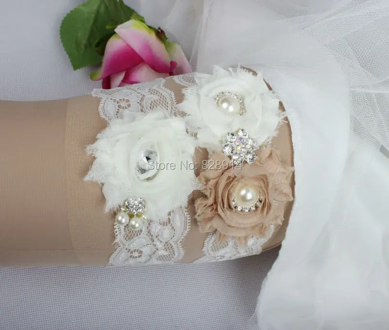 Дизайн кружевная отделка потертый цветок Свадебная подвязка для свадьбы подвязка для невесты синий потертый цветок ручной работы