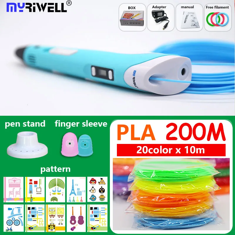 Cena 100% oryginalny 3D długopis 3 d długopis 3d z PLA 200M 1.75mm Filament bez zapachu saftly filament z tworzywa sztucznego najlepszy prezent na boże narodzenie 3D uchwyt