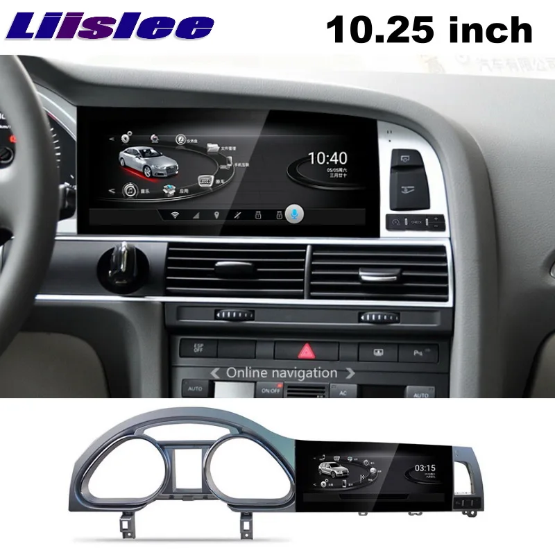 Discount For Audi A6 A6L 2004~2011MMI 10.25 inch NAVI LiisLee Car Multimedia Wireless CarPlay GPS WIFI Audio Radio Frame Navigation 2