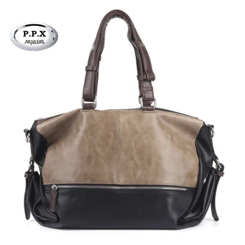 

New Fashion Leather Mens Travel Bags Large Capacity Waterproof Duffle Bag Vintage Hand Luggage Shoulder Bag P466