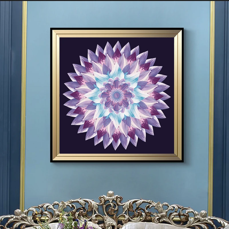 

Modern Abstract Flower Posters and Prints Wall Art Canvas Painting Gradient Mandala Decorative Pictures for Living Room Decor