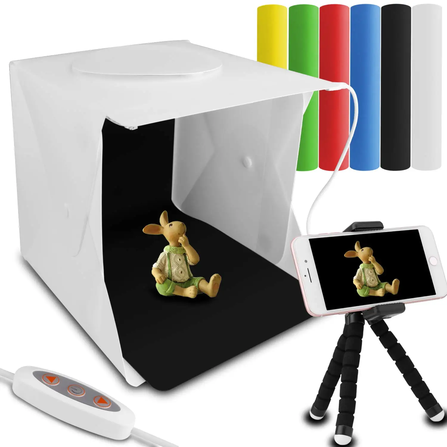 

Portable Photography Photo Studio Top Hole Mini Folding Table Top Professional Photo Light Box Tent LED Lights Kit Backgrounds