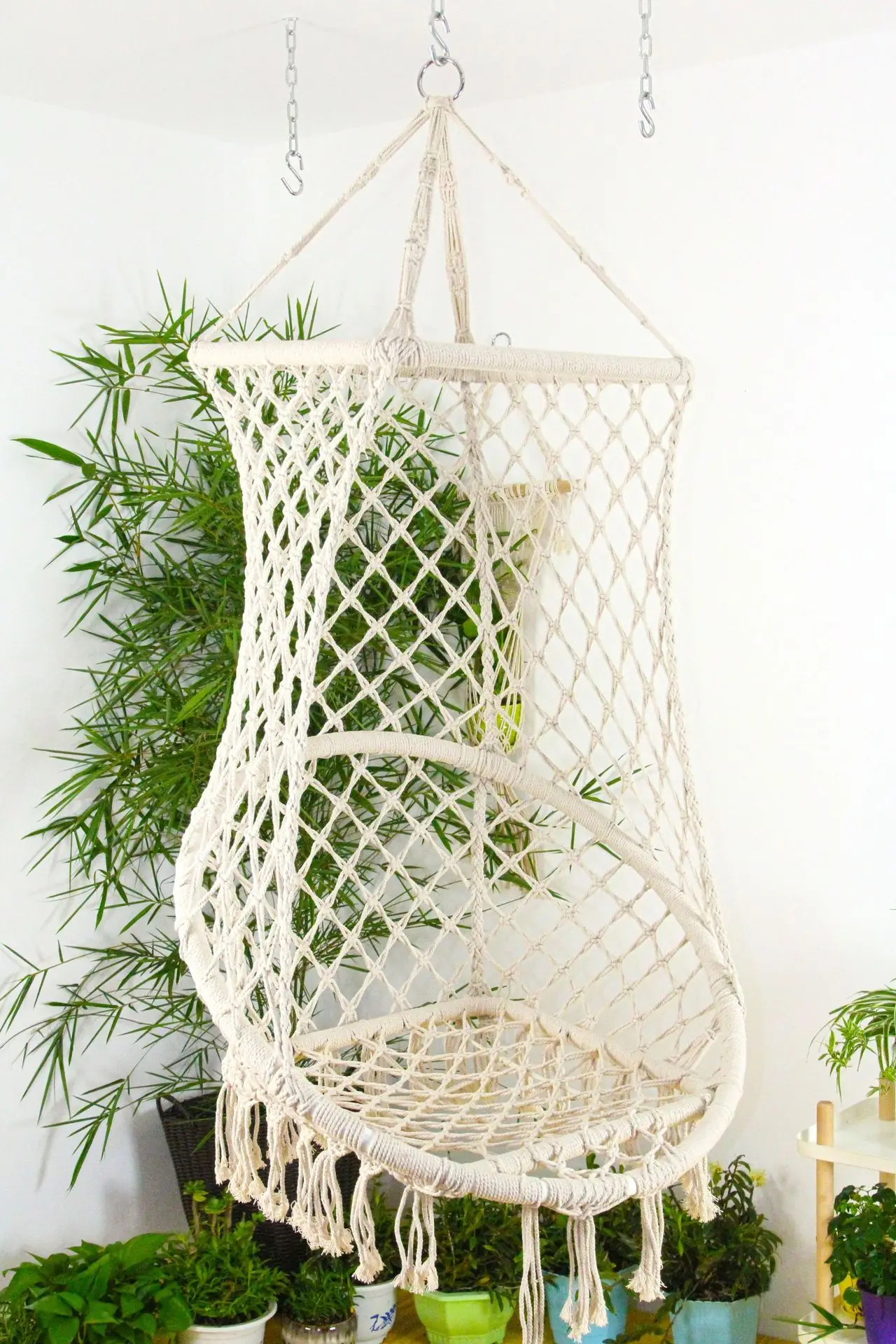 Children's Swing Nest Swing Indoor Outdoor Swing Chair Outdoor Furniture Cotton Rope Garden Chair
