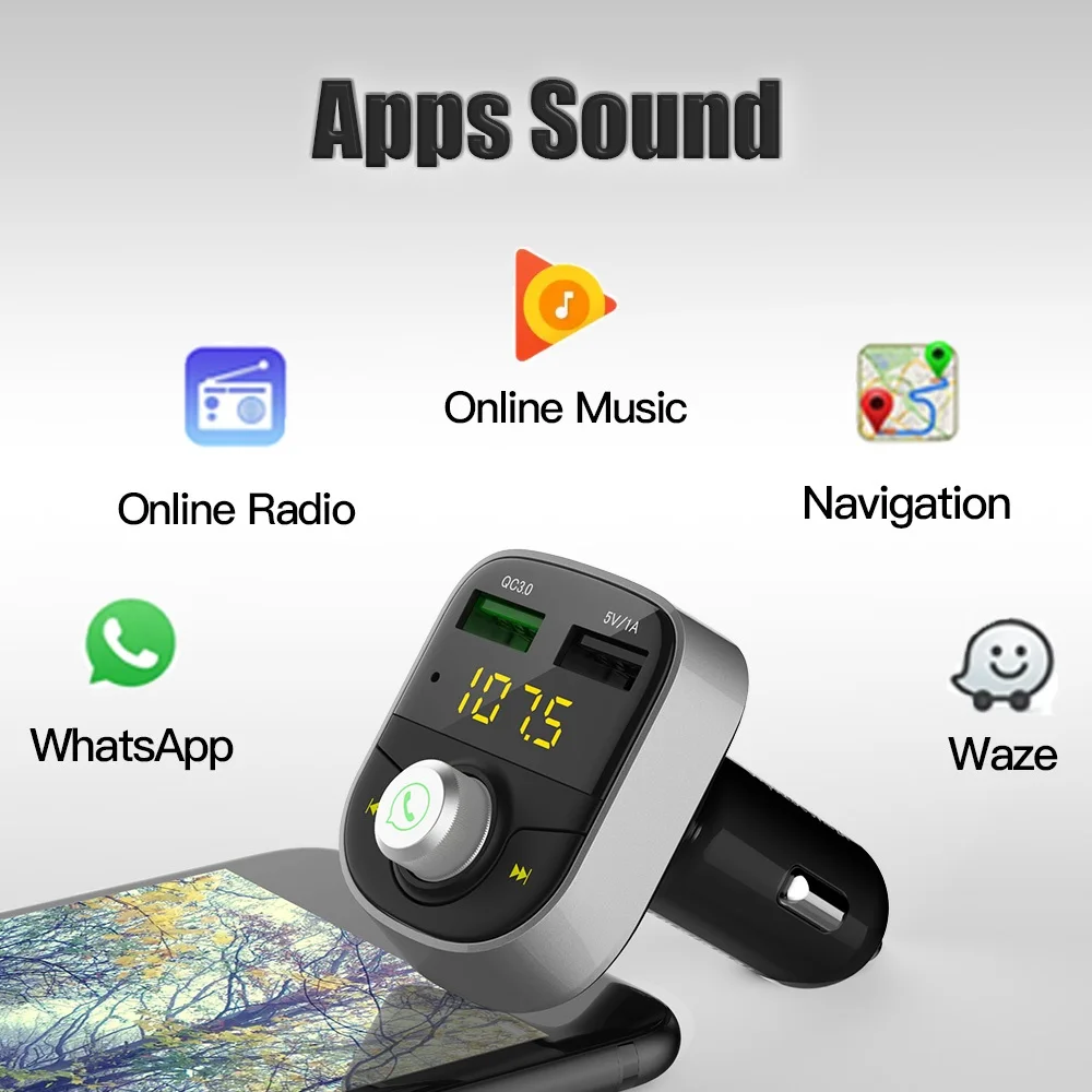 Deelife fm передатчик Bluetooth Автомобильный модулятор Беспроводной громкой связи Авто