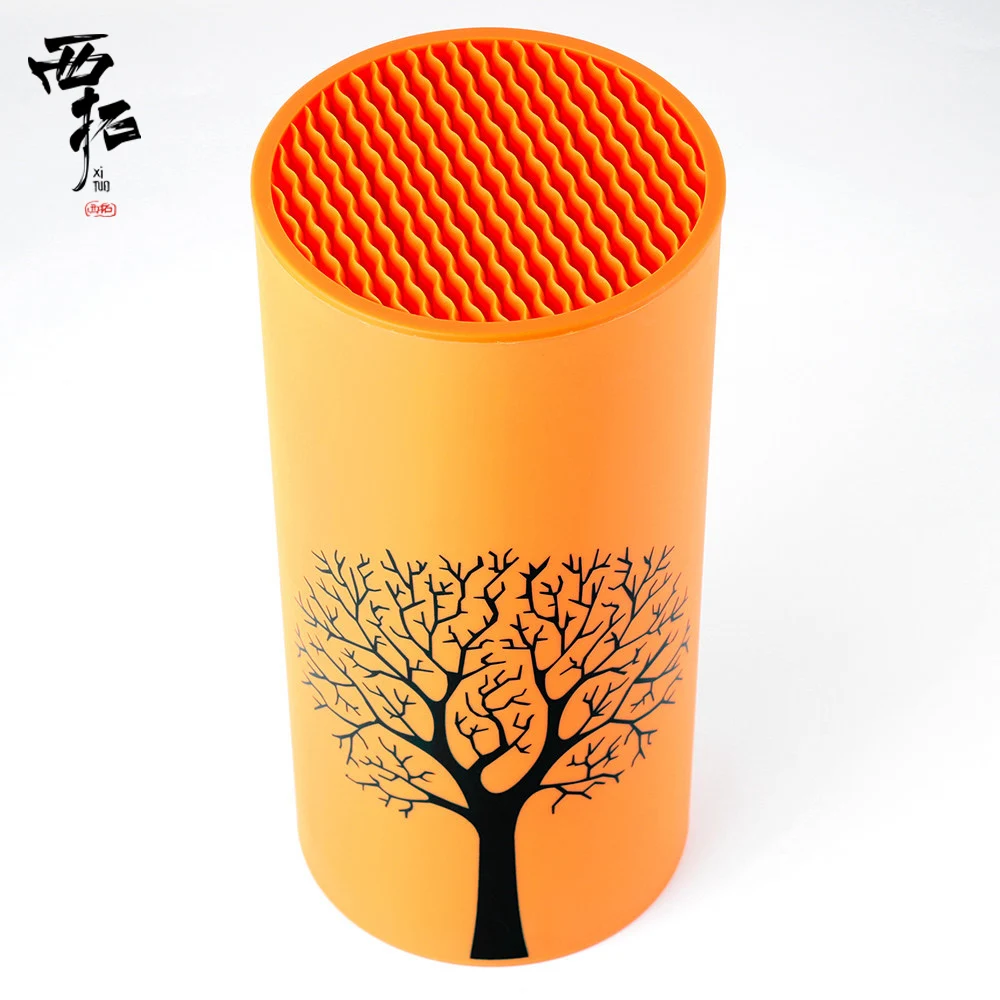 

XITUO Round Knife Holder Stainless Steel Plastic Damascus Cleaver Chef Knife Holder Bracket Multi-function Kitchen Utility Tools