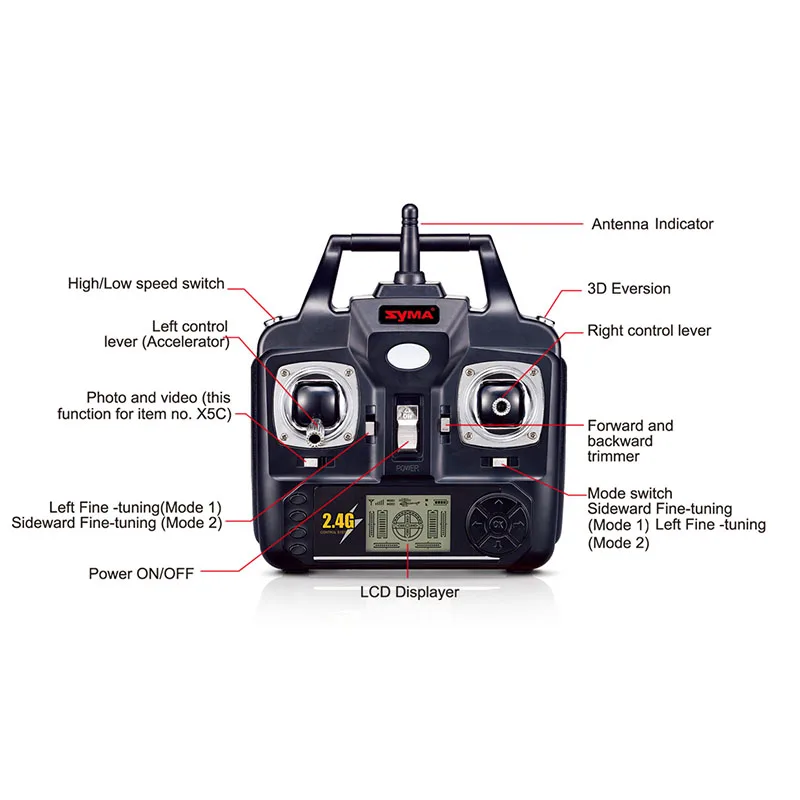 SYMA X5C(обновление версии) дрона с дистанционным управлением 6-Axis Дистанционное Управление вертолет Квадрокоптер с дистанционным управлением и 2MP HD Камера или X5 без Камера