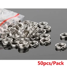 50 шт. разъемные кольца для рыбалки, двойной кривошипный соединитель, приманки для ловли карпа, искусственные приманки, аксессуары для приманки