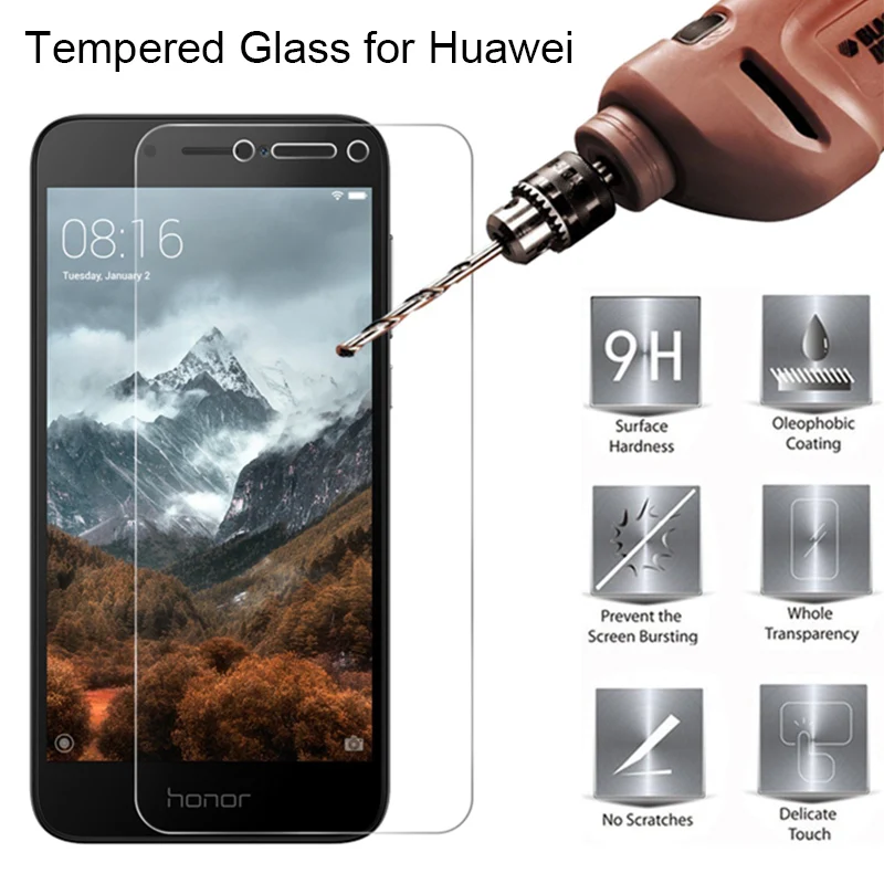 Закаленное стекло для Huawei Honor 4A 5A 6A Pro экрана V8 Max V9 Play Note 8 View 10 10|Защитные стёкла и