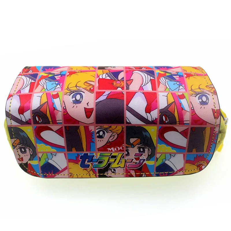 Kawaii милый розовый чехол-карандаш для девочек, сумка для ручек, милые японские аниме Сейлор Мун Хацунэ Мику кардкаптор Сакура, дамские сумки для косметики