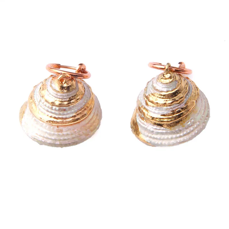 Новые золотистые серьги подвески Seashell цветные Бохо для женщин Свадебные