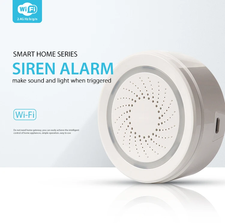 APP control mini size wifi flash siren alarm smart home security wireless flash siren alarm 100db sound wifi siren