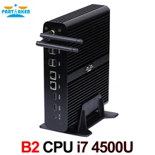 Partaker B2 I7 Fanless Mini PC Intel Core I7 4500u Mini PC Windows 10 Computer Dual HDMI LAN