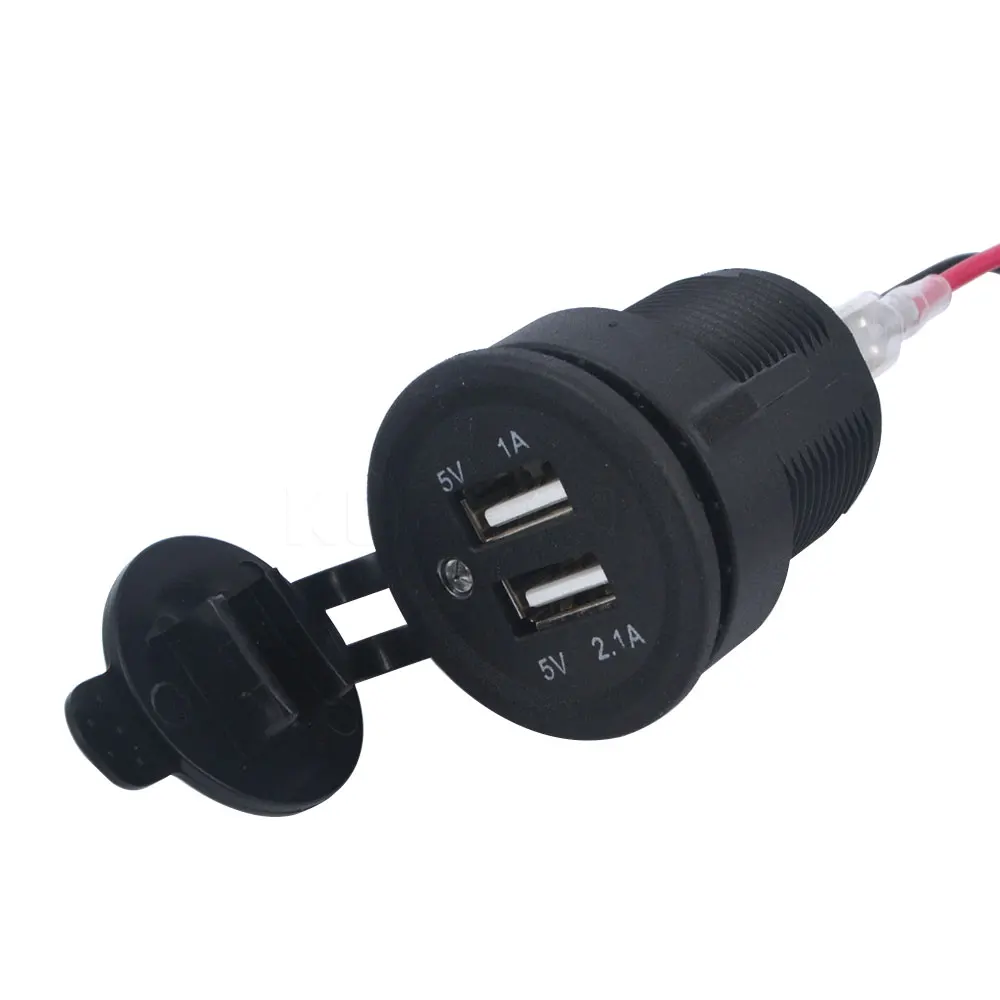 

Kebidumei DC 12V Cigarette Light Dual USB Motorcycle Car Cigarette Lighter Socket Charger Phone Charger Power for Cars