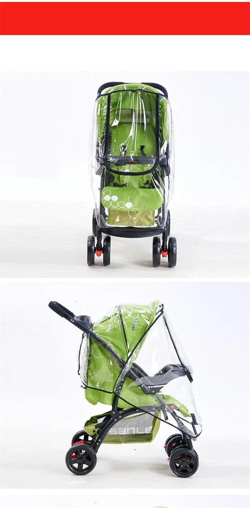 2017 New High Landscape Baby Carriage Zipper Rain Cover Baby Trolley Can Be Lying Rain Covers Baby Pram Umbrella Rain Case02