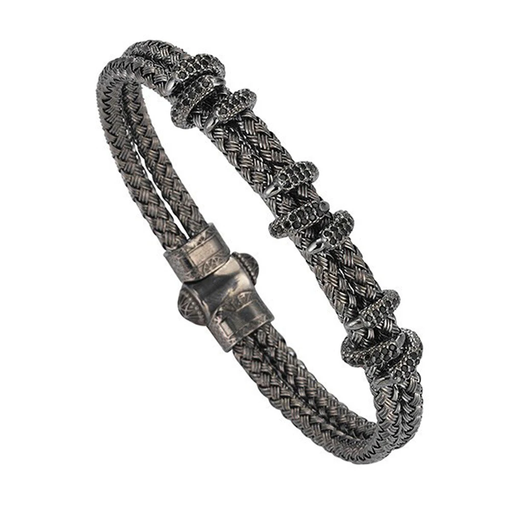 

New Arrival Atoyestone Bracelet Men's Artillery Banlge with Eagle Claws with Zircon Bracelet fit Men Watch Jewelry Bracelet