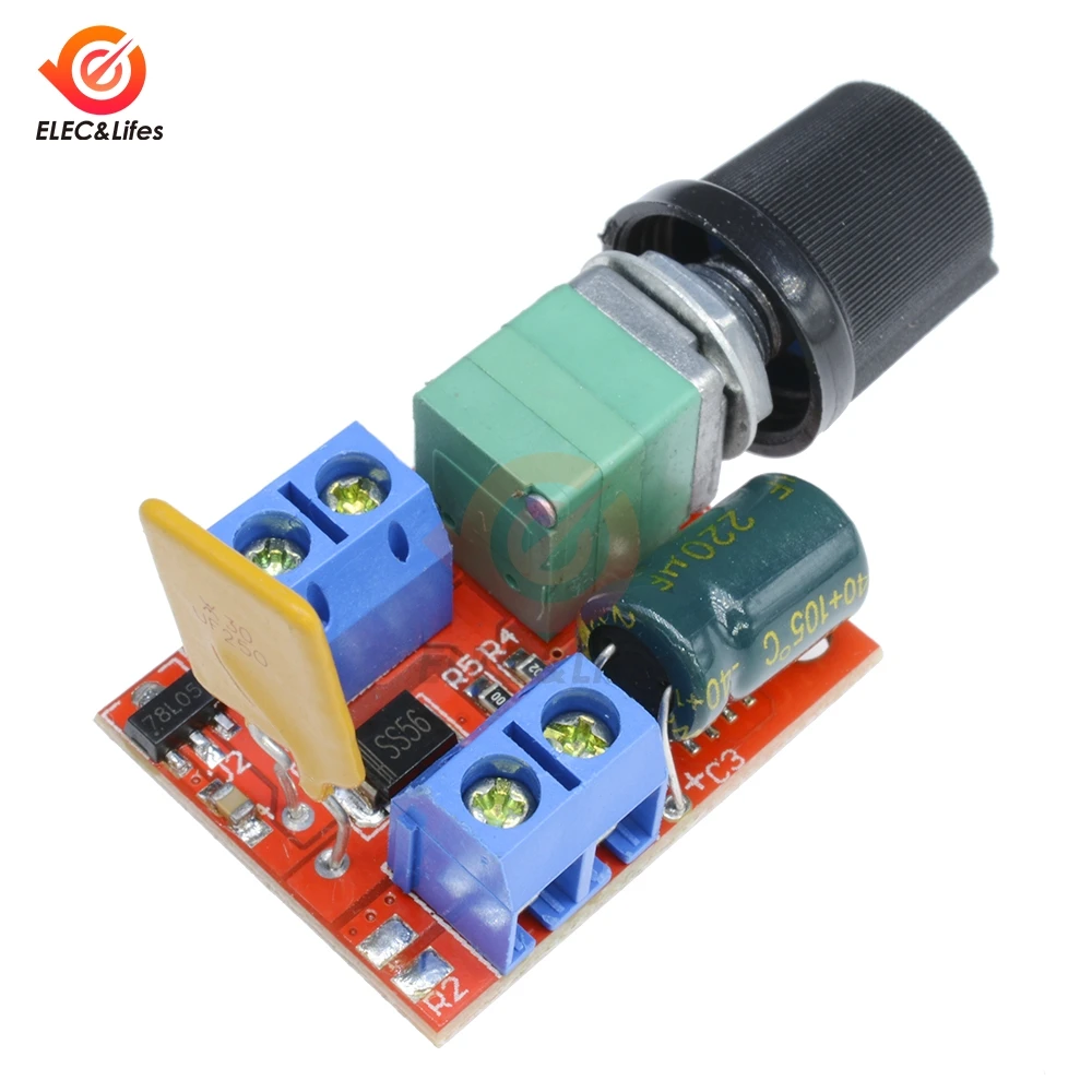 

NEW 5A 90W PWM 12V DC Motor Speed Controller Module Mini DC-DC 3V-35V Speed Regulator Control Adjust Adjustable Board Switch