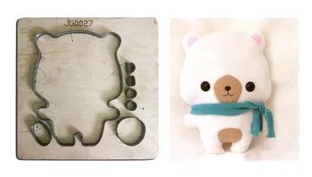 

Stitched bear Scarf wood die cut Mold accessories for paper felt Steel Punch -leather crafts Wood laser die Metal cutting dies