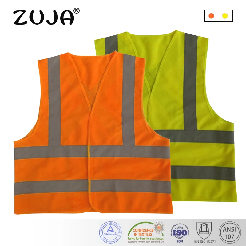 

Yellow Reflective Vest Reflective Jacket High visibility knitted reflective safety vest logo printing Vest Safety on Road
