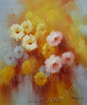 

Hand Painted Impressionist Flower Oil Painting Pink and white Flower Decorative Painting Living Room Paintings Wall Decor