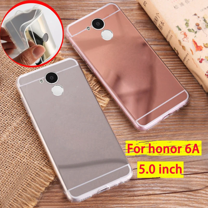 Мягкий ТПУ зеркальный чехол для huawei Honor 6A, чехол для Honor 6A, Мягкий бампер, чехол, зеркальный чехол, Fundas Capa, корпус