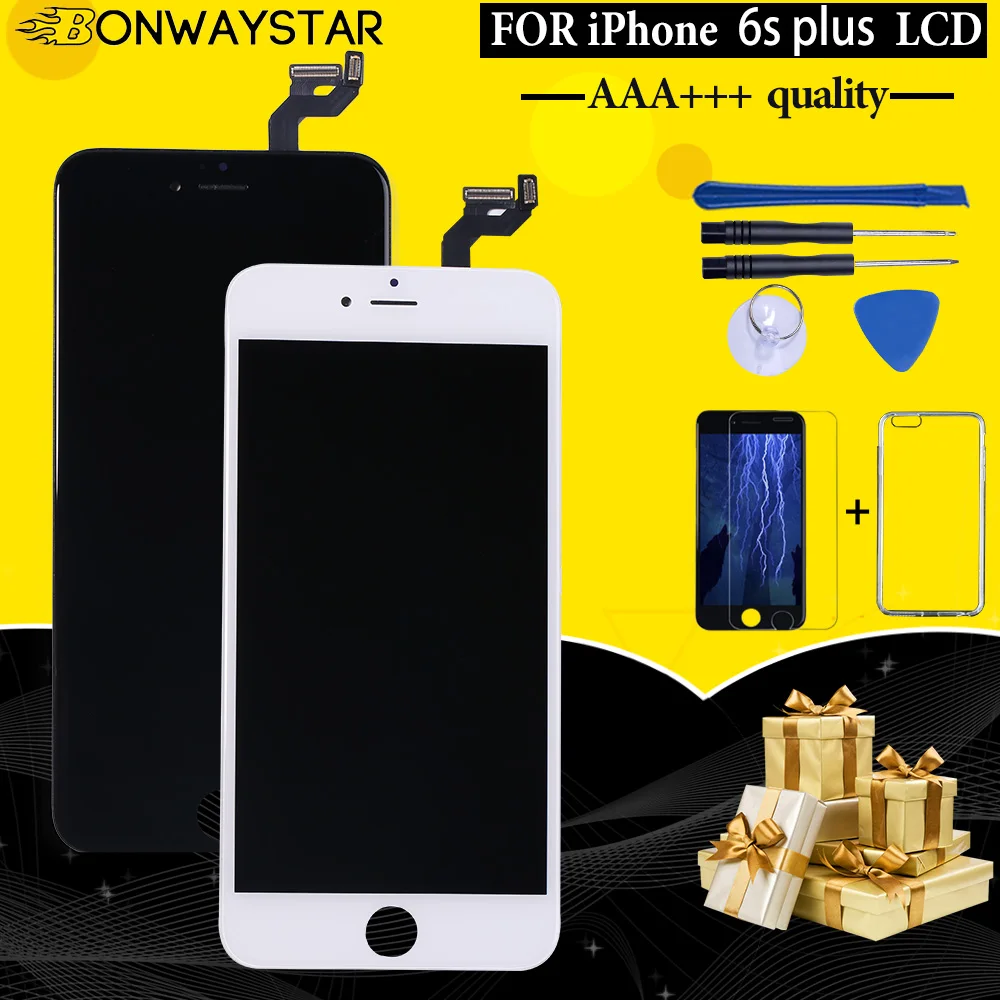 Замена ЖК-дисплея для iPhone 6 S Plus A1634 A1687 A1699 ЖК-дисплей дигитайзер Замена сенсорного экрана+ Инструменты+ чехол+ пленка