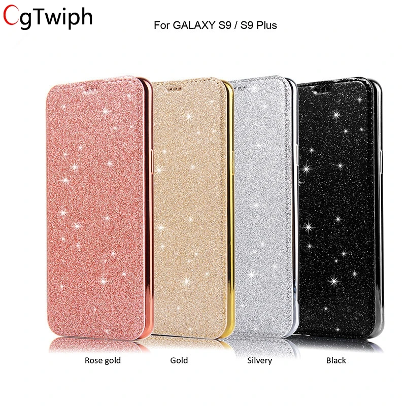 Роскошный блестящий чехол с откидной крышкой для samsung Galaxy S9 S8 Plus тонкий книга кожа