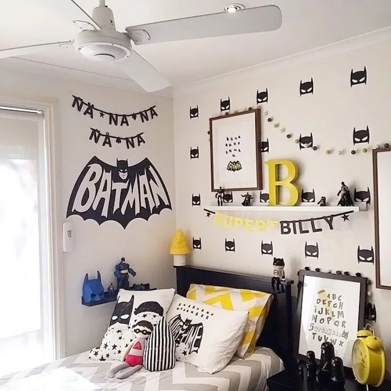 Наклейка на стену с супергероем Бэтменом для детской комнаты, декор на стену для детской спальни, домашний декор, обои, виниловые наклейки на стену s