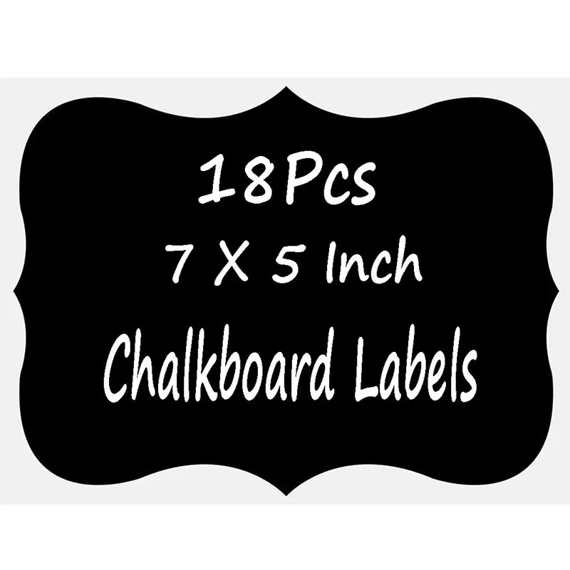 

18 PCs Big Chalkboard Blackboard Sticker Craft Kitchen Jar Organizer Labels Glass Removable Blackboard Labels Stationery Office