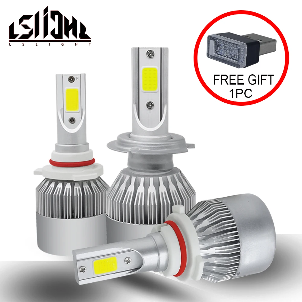 

LSlight C6 LED Headlight H7 H4 H1 H3 H11 H8 9005 9006 9007 9012 880 HB2 HB3 HB4 H27 LED Auto Bulbs 6000K 72W 12V 24V Car Light